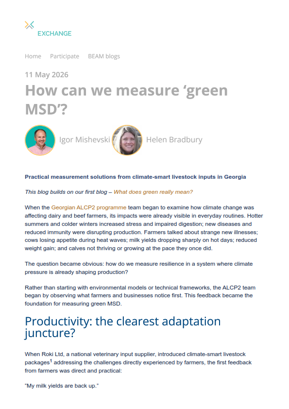 How can we measure ‘green MSD’?